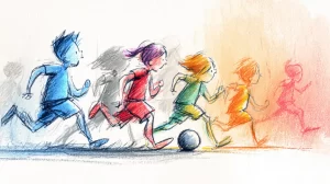 sketch children playing team sports