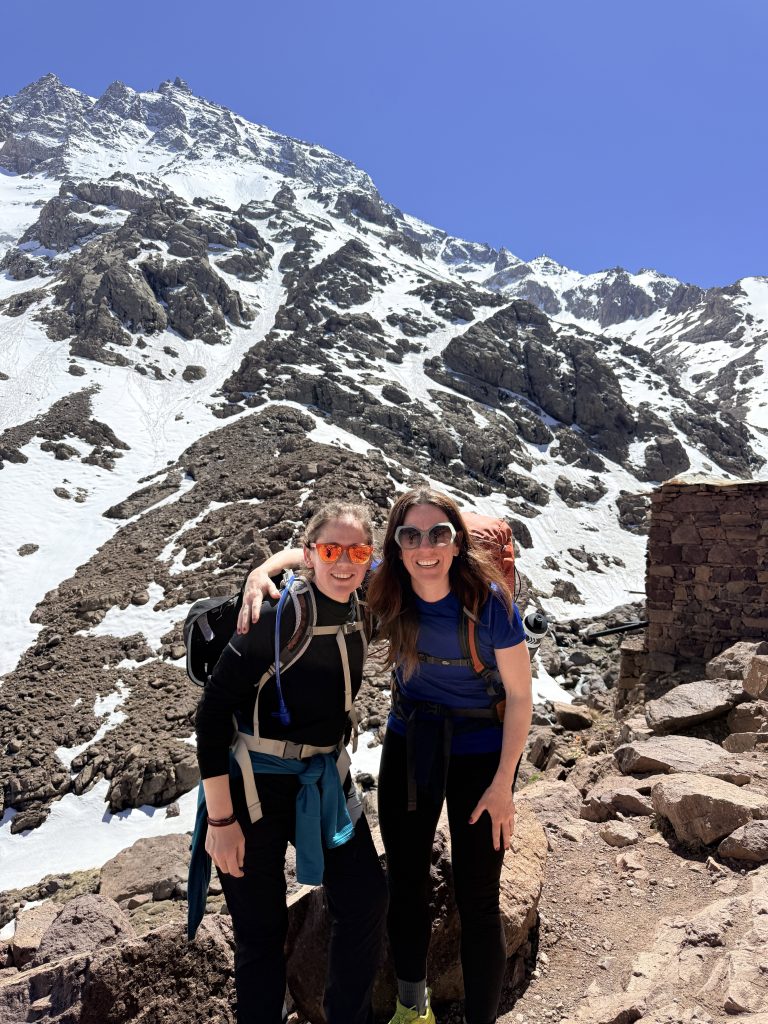 Stacey and Julie day one hike imlil to toubkal mountain refuge