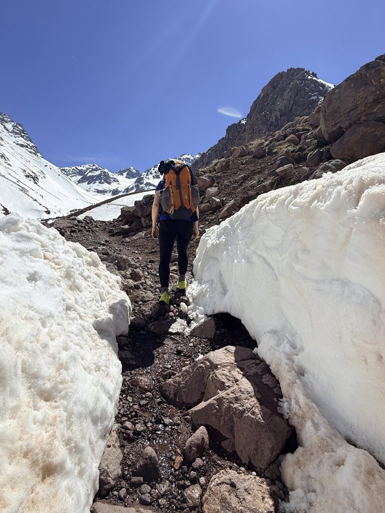 approaching the snow toubkal